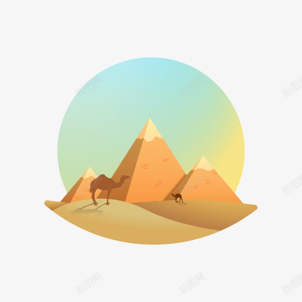 沙漠旅行png免抠素材_88icon https://88icon.com 免扣png素材 免费png素材 太阳 沙子 金字塔 骆驼