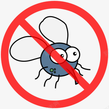 小病毒卡通可爱的禁止蚊子传染疾病图标图标