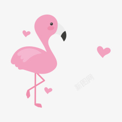 粉红火烈鸟卡通可爱的粉红色火烈鸟矢量图高清图片