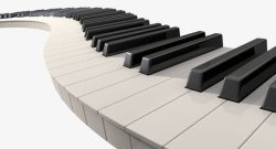 音律弯曲的钢琴键盘高清图片