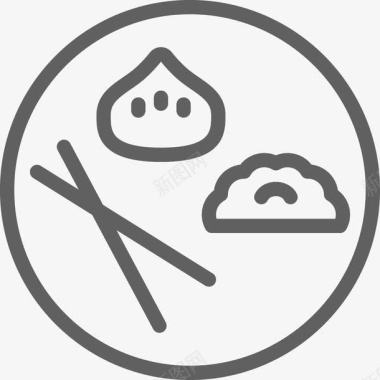 清明食物盘装的包子和饺子图标图标