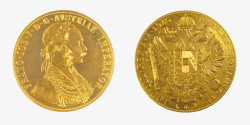 金色古代人物头像古代硬币正反面素材