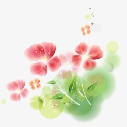 绿色朦胧背景烟雾装花朵装饰高清图片