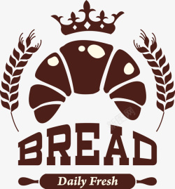 麦穗与全麦面包面包标签矢量图高清图片
