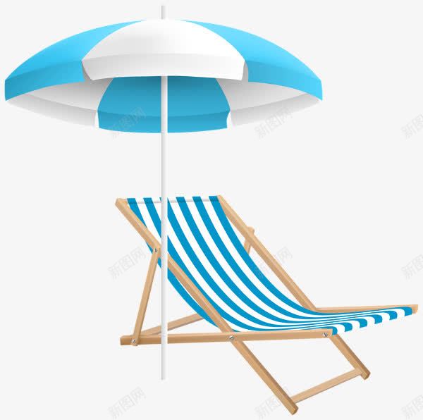 手绘蓝色沙滩椅png免抠素材_88icon https://88icon.com 太阳伞 手绘 沙滩椅 蓝色