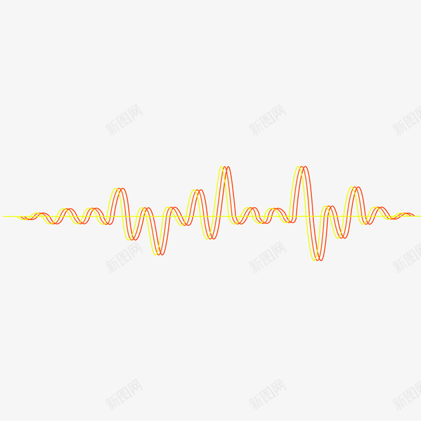 黄色曲折的声波线png免抠素材_88icon https://88icon.com 声波线 曲折的 矢量素材 黄色