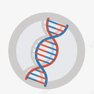 交织DNA分子结构图卡通生物学DNA分子结构图图标图标