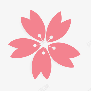 樱花海红色樱花图标矢量图图标