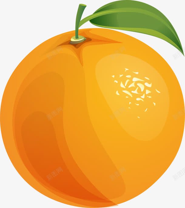手绘橙色橙子png免抠素材_88icon https://88icon.com 叶子 手绘 橙子 橙色 水彩 水果 渐变 简约