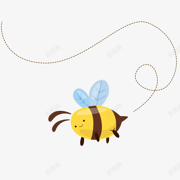 黄色圆弧蜜蜂元素矢量图ai免抠素材_88icon https://88icon.com 动物 卡通插画 圆弧 矢量图 翅膀 蜂类 蜜蜂 轨迹 黄色