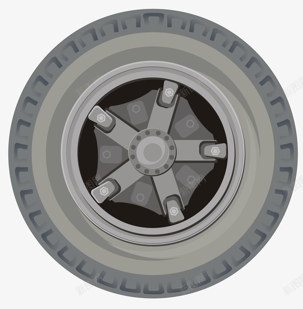 一个银白色的车轮子png免抠素材_88icon https://88icon.com 卡通 圆形的轮子 汽车 车轮 轮子 银白色的