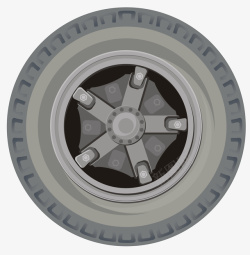 汽车轮子一个银白色的车轮子高清图片