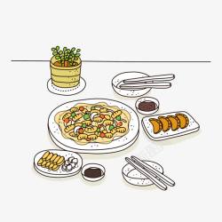 日常餐食手绘卡通精美餐食高清图片