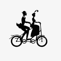 外国情侣骑单车素材