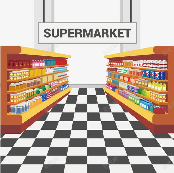 超市货架矢量图ai免抠素材_88icon https://88icon.com 卡通 卡通商品柜 商品 彩色 矢量图 超市 超市促销海报素材 超市货架