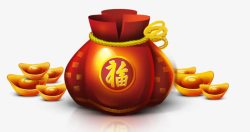 金银财宝红包金银财宝福袋喜庆高清图片