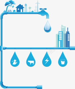 保护水水龙头水滴节约用水保护水资源图高清图片