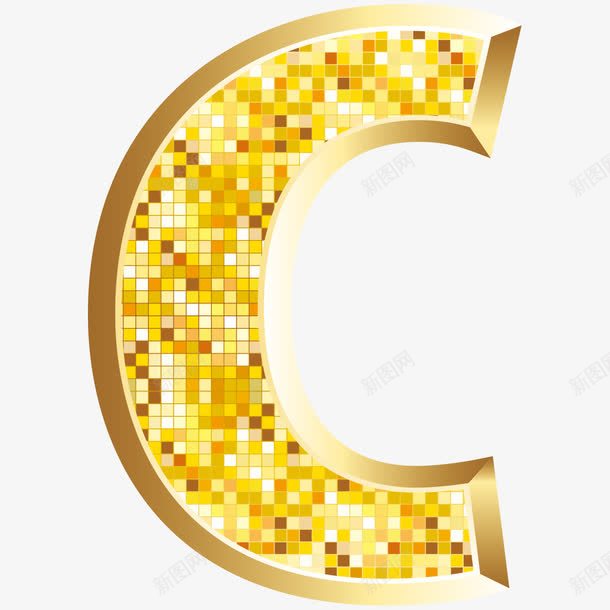 金子字母Cpng免抠素材_88icon https://88icon.com C png图形 png装饰 字母 立体 装饰 金色
