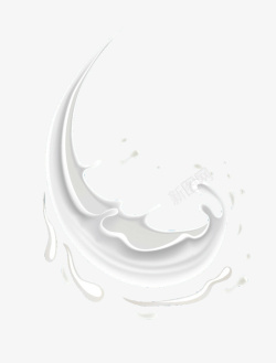 倒牛奶效果手绘喷溅牛奶浪花高清图片