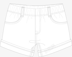 女裤设计图手绘女士短裤高清图片