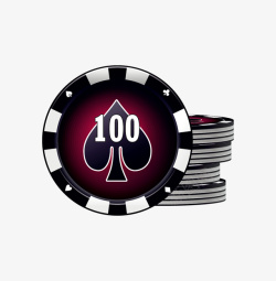 扑克牌紫色100筹码高清图片