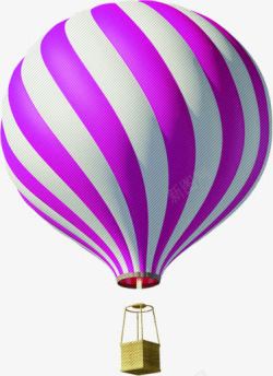 紫色螺旋热气球七夕素材