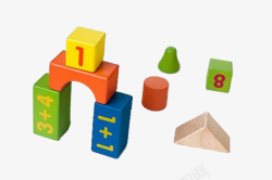 实物数字积木玩具素材