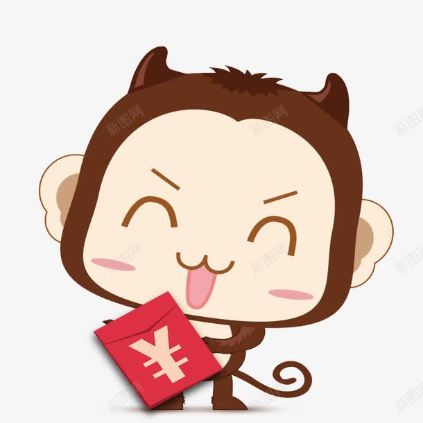 红包猴子png免抠素材_88icon https://88icon.com 卡通猴 猴子 红包