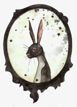 相框里的兔子素材