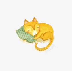 猫咪免费PNG下载午睡的小橘猫高清图片