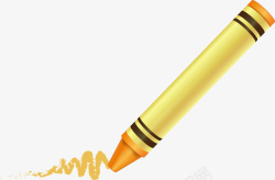 蜡笔绘画黄色绘画蜡笔高清图片