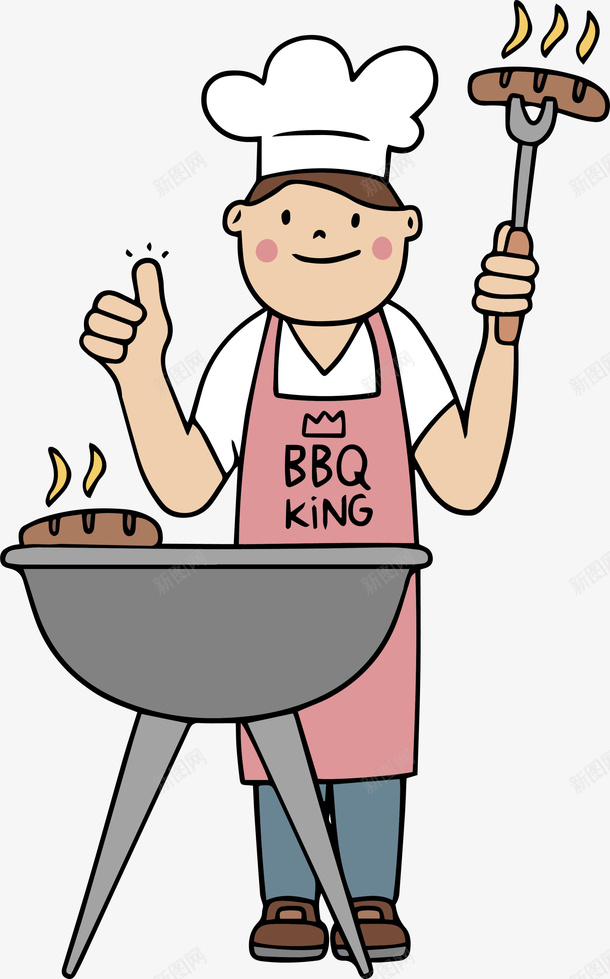 春天野餐bbq烤肉厨师png免抠素材_88icon https://88icon.com bbq烤肉 卡通 春天野餐 点赞 烤肉厨师 烧烤 美味烤肉