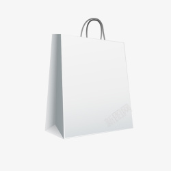 立体纸袋白色购物袋高清图片