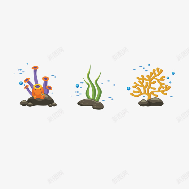 卡通彩色珊瑚藻矢量图ai免抠素材_88icon https://88icon.com 卡通 彩色 水泡 海洋生物 海藻 珊瑚 珊瑚藻 蓝色水泡 矢量图