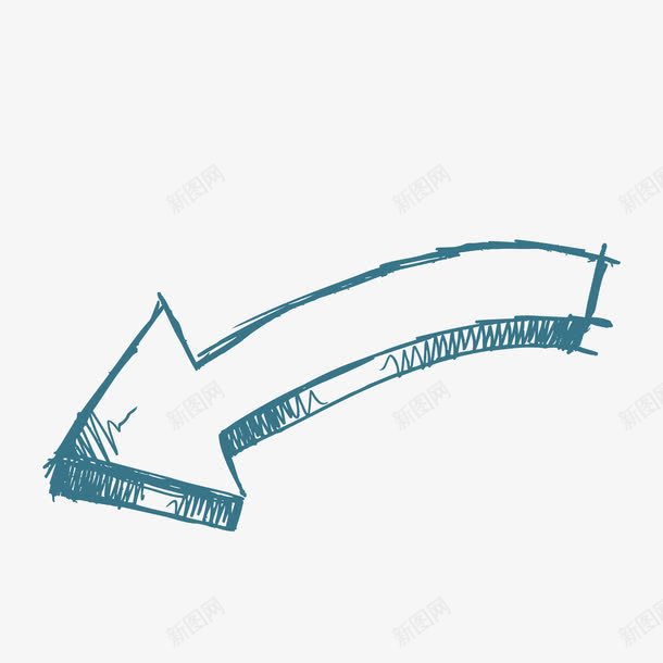 蓝色简笔涂鸦箭头png免抠素材_88icon https://88icon.com 手绘 指示 方向 涂鸦 涂鸦主题 箭头 线条 绘画 蓝色的