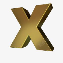 立体菱角字母X英文X高清图片