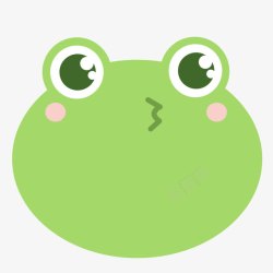 绿色圆弧青蛙亲嘴标签素材