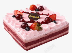 红色正方形面包新语莓力四射蛋糕高清图片