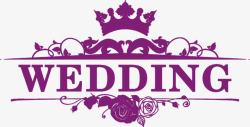 紫色欧式婚礼花纹素材