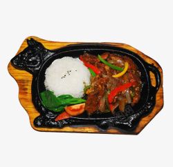 菜品宣传素材铁板黑椒炒牛肉高清图片