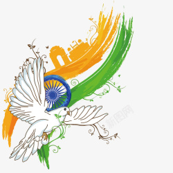 鸽子印度独立日素材