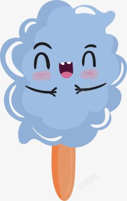萌萌系列棉花糖蓝色的棉花糖云朵高清图片