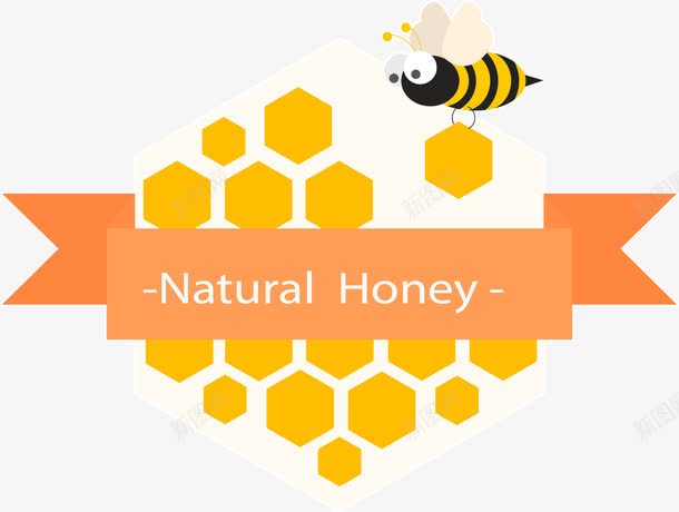 蜂蜜包装贴纸png免抠素材_88icon https://88icon.com 广告 蜂蜜 蜜蜂 贴纸包装