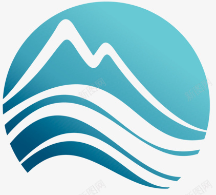 动感水流免抠山脉logo图标图标