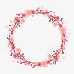 春天粉色桃花边框素材