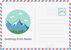 旅游明信片阿拉斯加旅游明信片矢量图高清图片