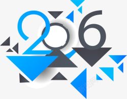 2016创意数字几何立体块素材