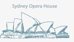 手绘澳大利亚悉尼歌剧院素材