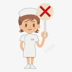 女护士形象矢量卡通风格女护士错误手势高清图片