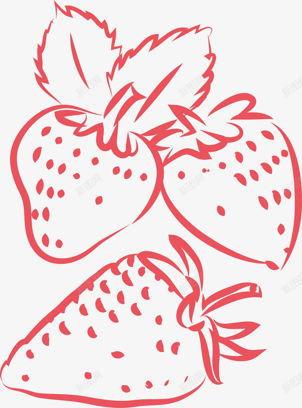 红色草莓矢量图ai免抠素材_88icon https://88icon.com 切水果 叶子 水果 水果苹果 简笔水果 简笔画 草莓 矢量图